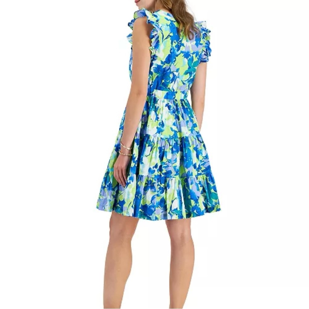 Taylor Vibrant floral dress pockets sz Large - Picture 9 of 11